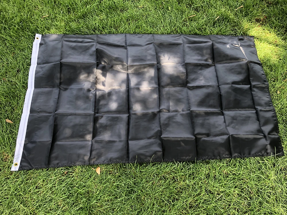 Bandera negra sólida de poliéster para decoración y uso exterior