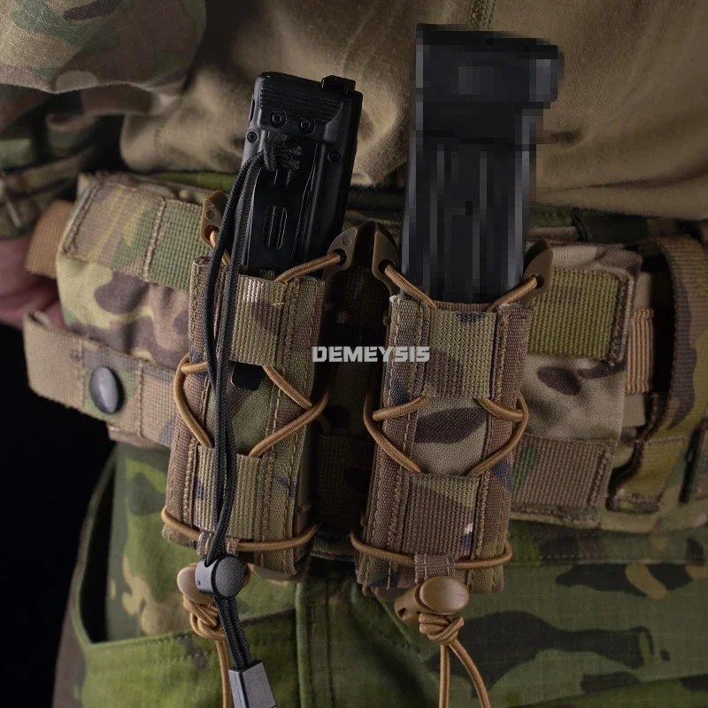 Portacargadores tácticos MOLLE doble para pistola 9mm - imagen 2