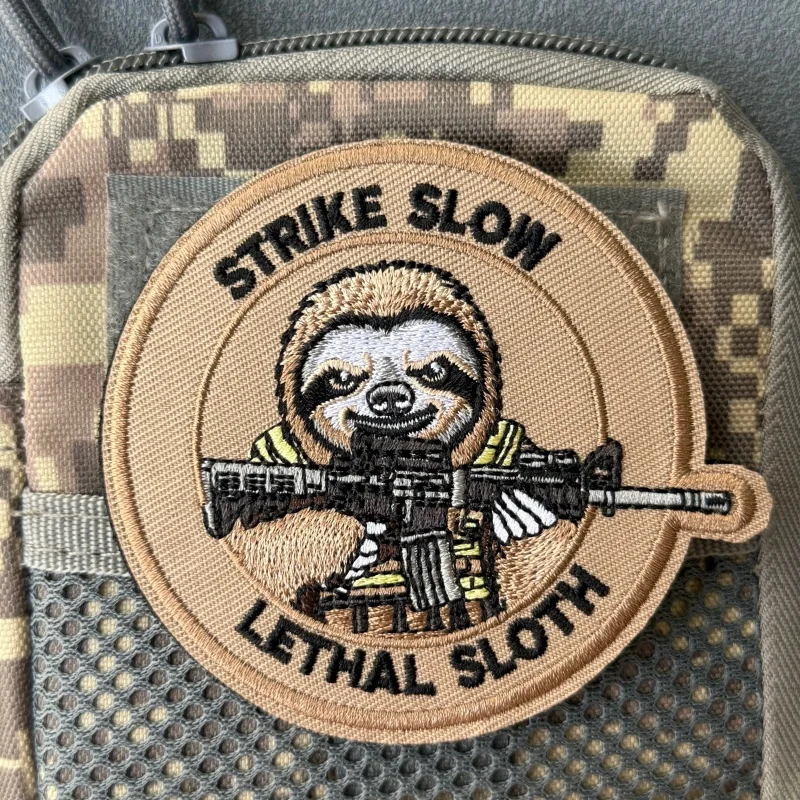 Strike Lethal Sloth Parche táctico bordado velcro gancho y bucle - imagen 4