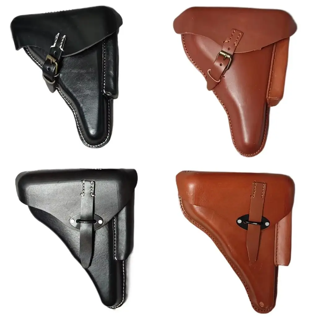 Estuche rígido de cuero vacuno para réplica tipo Luger P08/P38