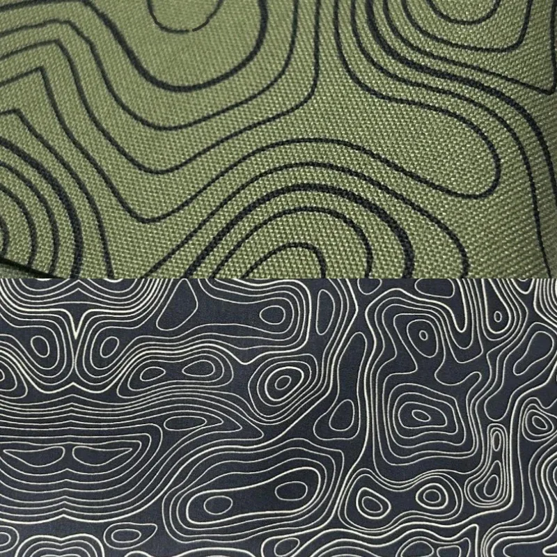 Tela nylon Terrain verde negro con PU y camuflaje topográfico - imagen 2