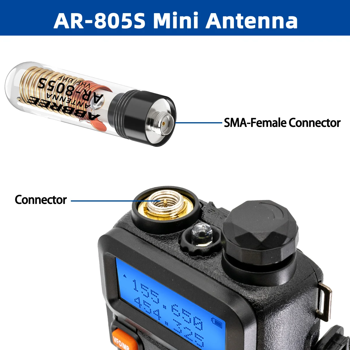 Antena alta ganancia ABBREE AR-805S doble banda VHF UHF SMA - imagen 4