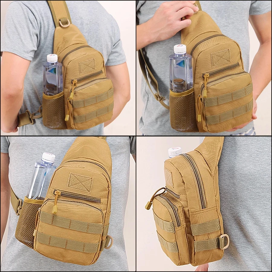 Bolsa de pecho táctica MOLLE de malla elástica para agua senderismo - imagen 2