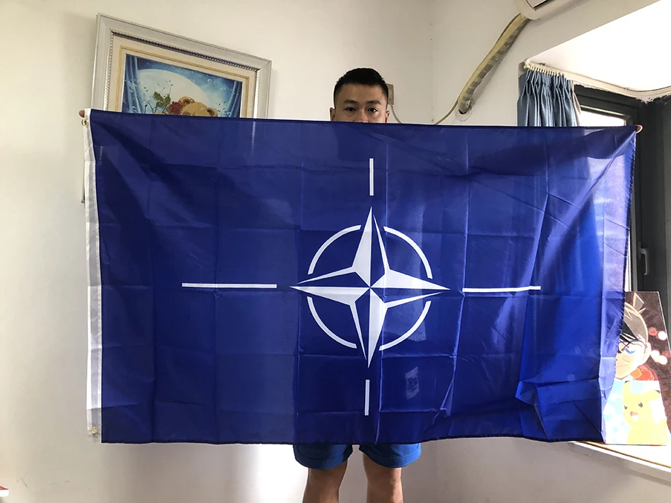 Bandera de la OTAN 90x150 cm de poliéster doble cara