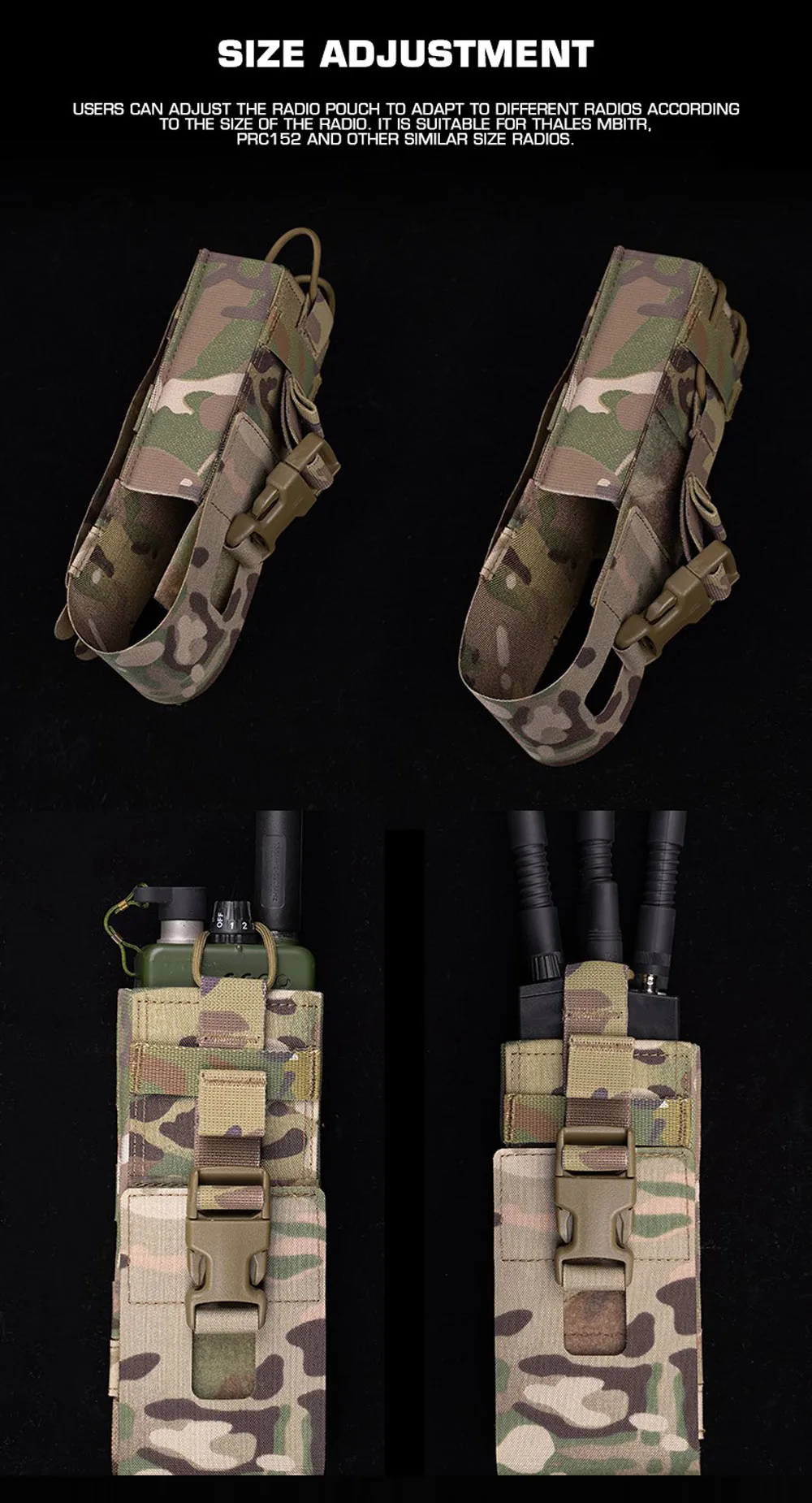 Modelo Coyote Brown colocado en un chaleco táctico