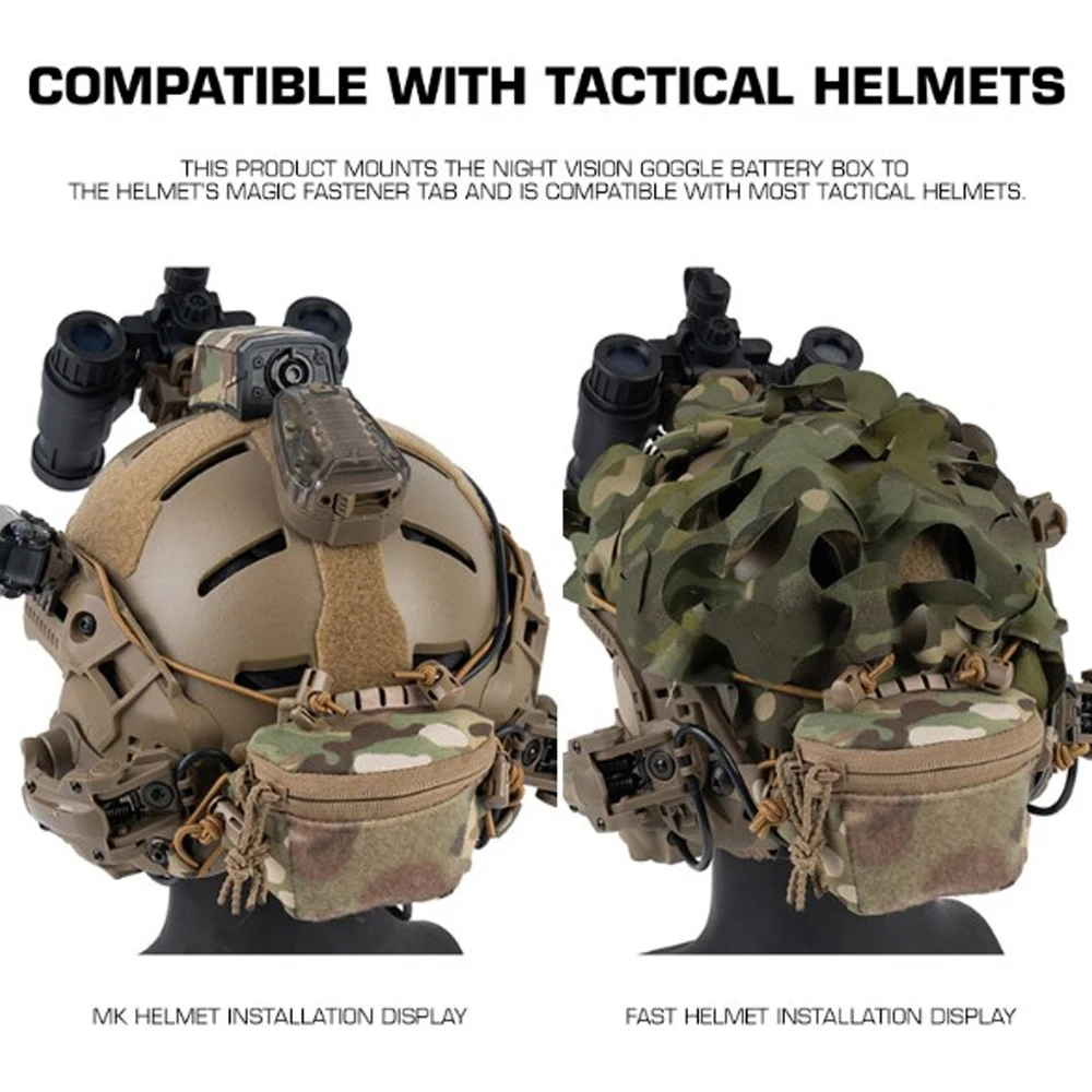 Bolsa trasera para casco FAST MK PJ – Organizador de baterías NVG