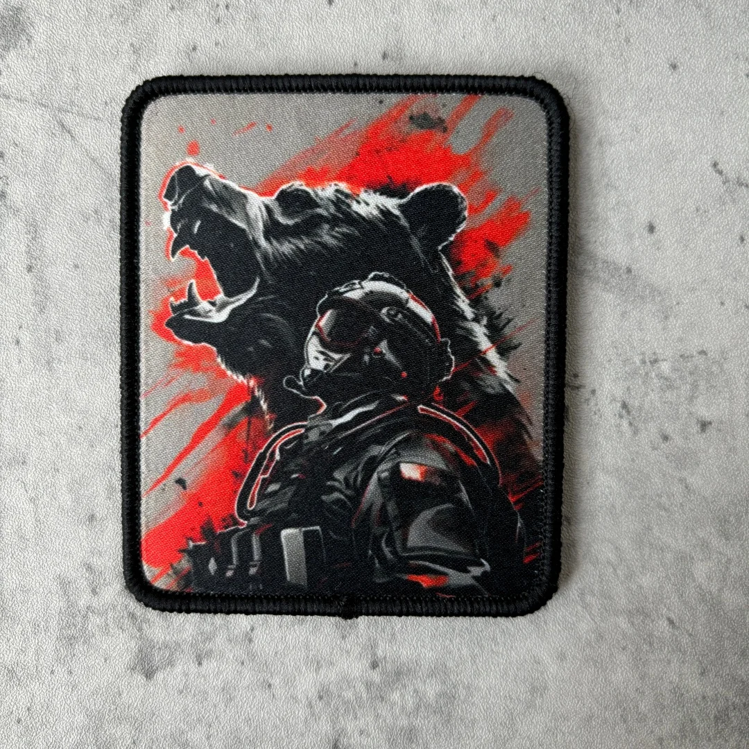 Conjunto de parches tácticos vistos de cerca