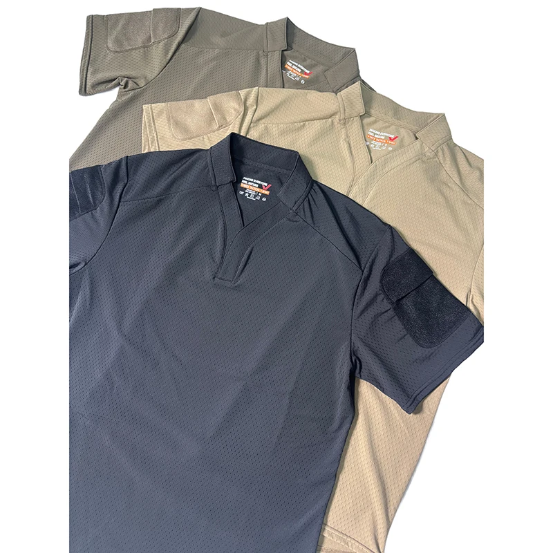 Camiseta táctica de secado rápido con cuello V y alta elasticidad - imagen 3