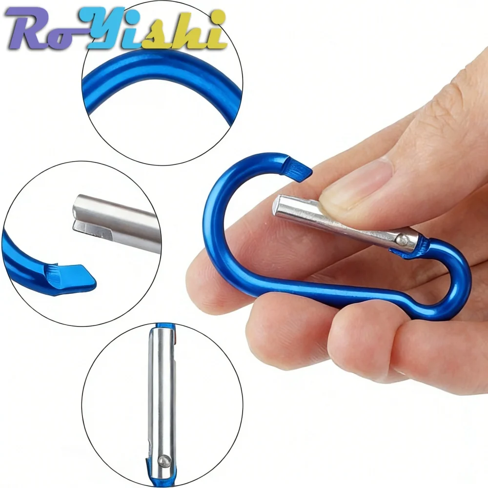 Mosquetón tipo D de aluminio con clip de muelle para senderismo - imagen 2