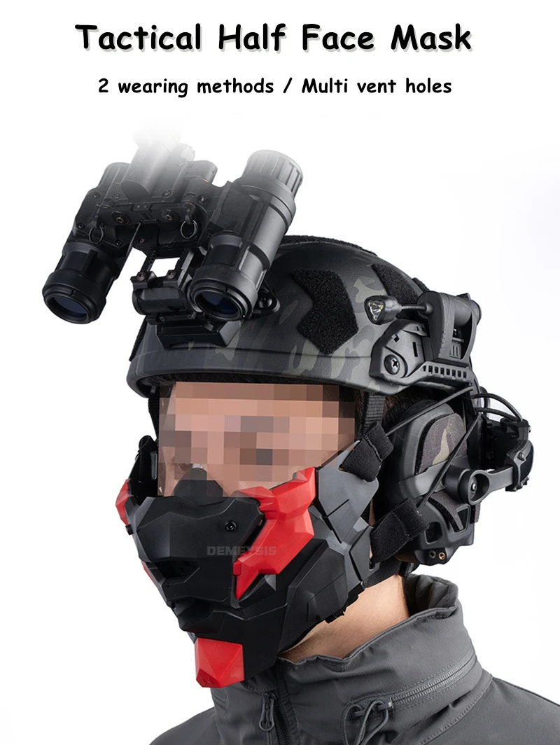 Diseño de media cara estilo cyberpunk