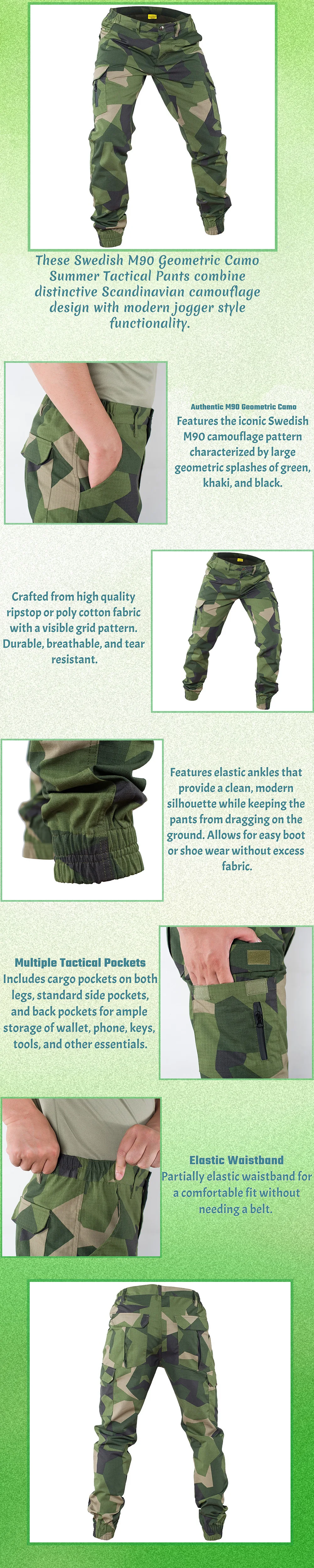 Vista del pantalón deportivo con camuflaje para exteriores