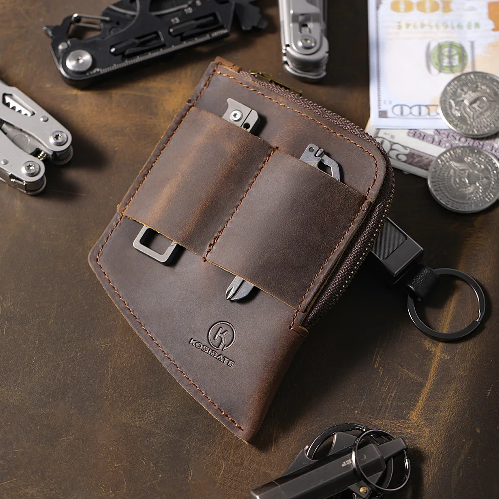Caballo Loco Riñonera táctica EDC de cuero genuino para herramientas - imagen 5