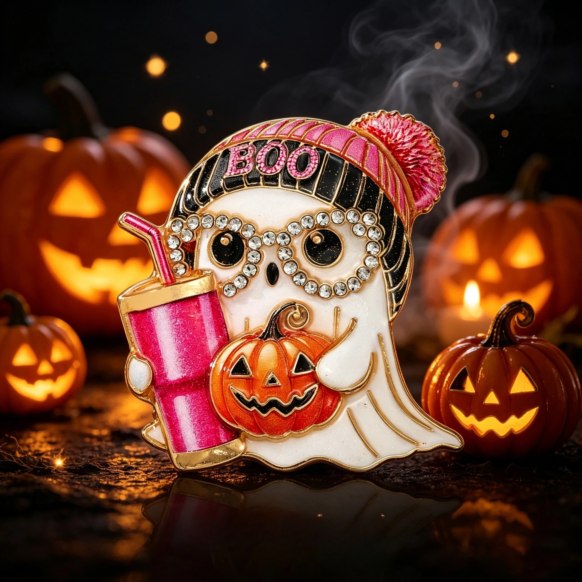 Llavero Halloween espeluznante fantasma calabaza para mochila - imagen 4
