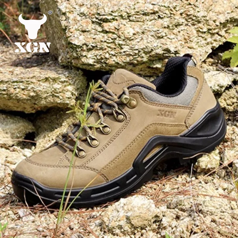 XGN Botas de Senderismo Impermeables Cuero Vaca Hombre Mujer - imagen 2