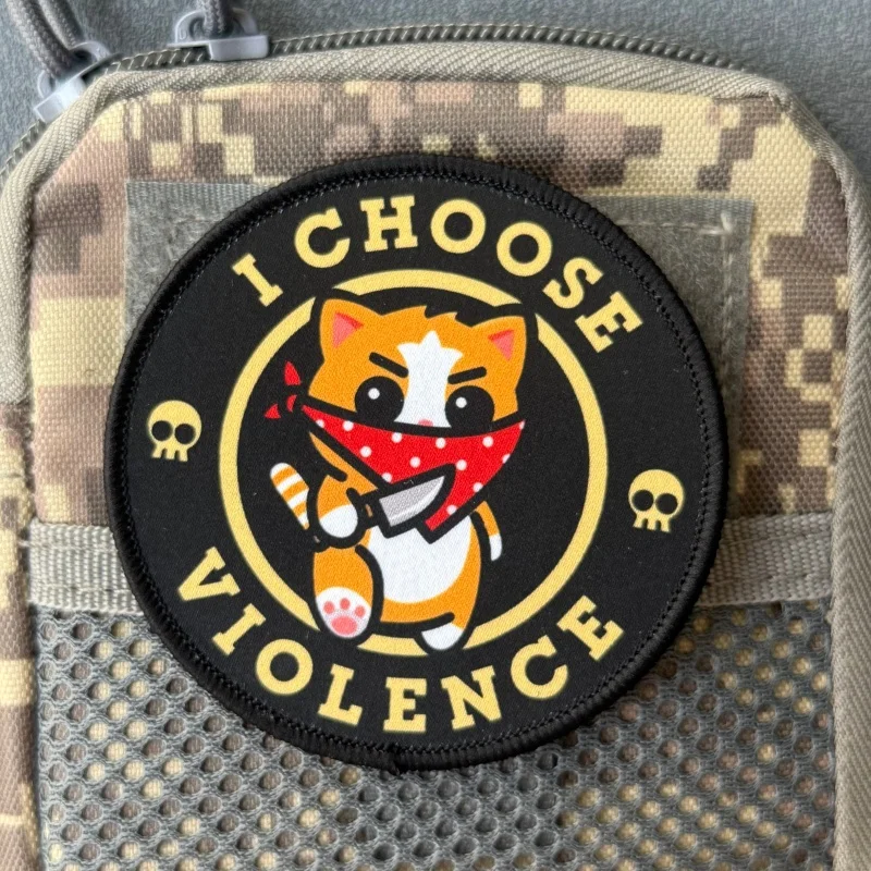 Parche táctico gato diseño violencia velcro para brazaletes - imagen 5