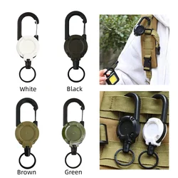 Llavero táctico antirrobo retráctil con mosquetón para mochila