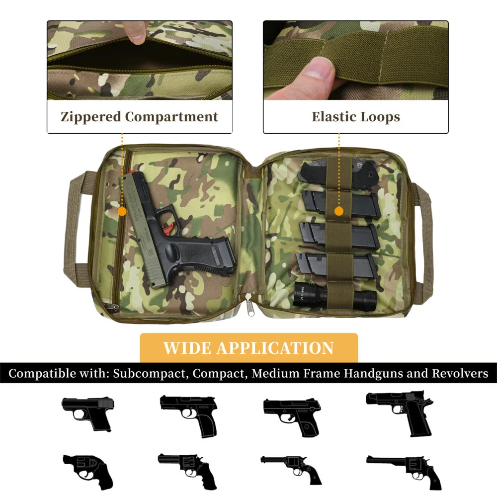 Estuche táctico acolchado doble para pistola con bucles elásticos - imagen 4