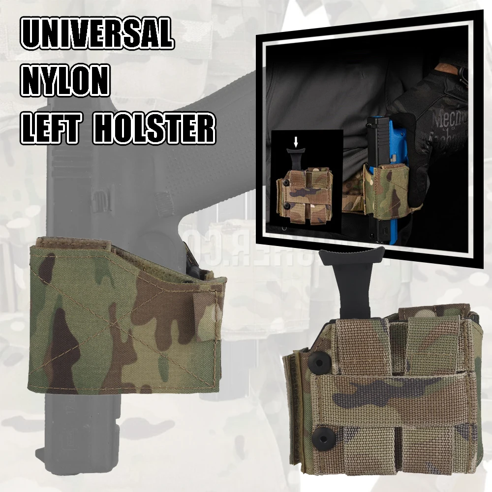 Funda táctica pistola zurda MOLLE – Extracción rápida universal - imagen 3