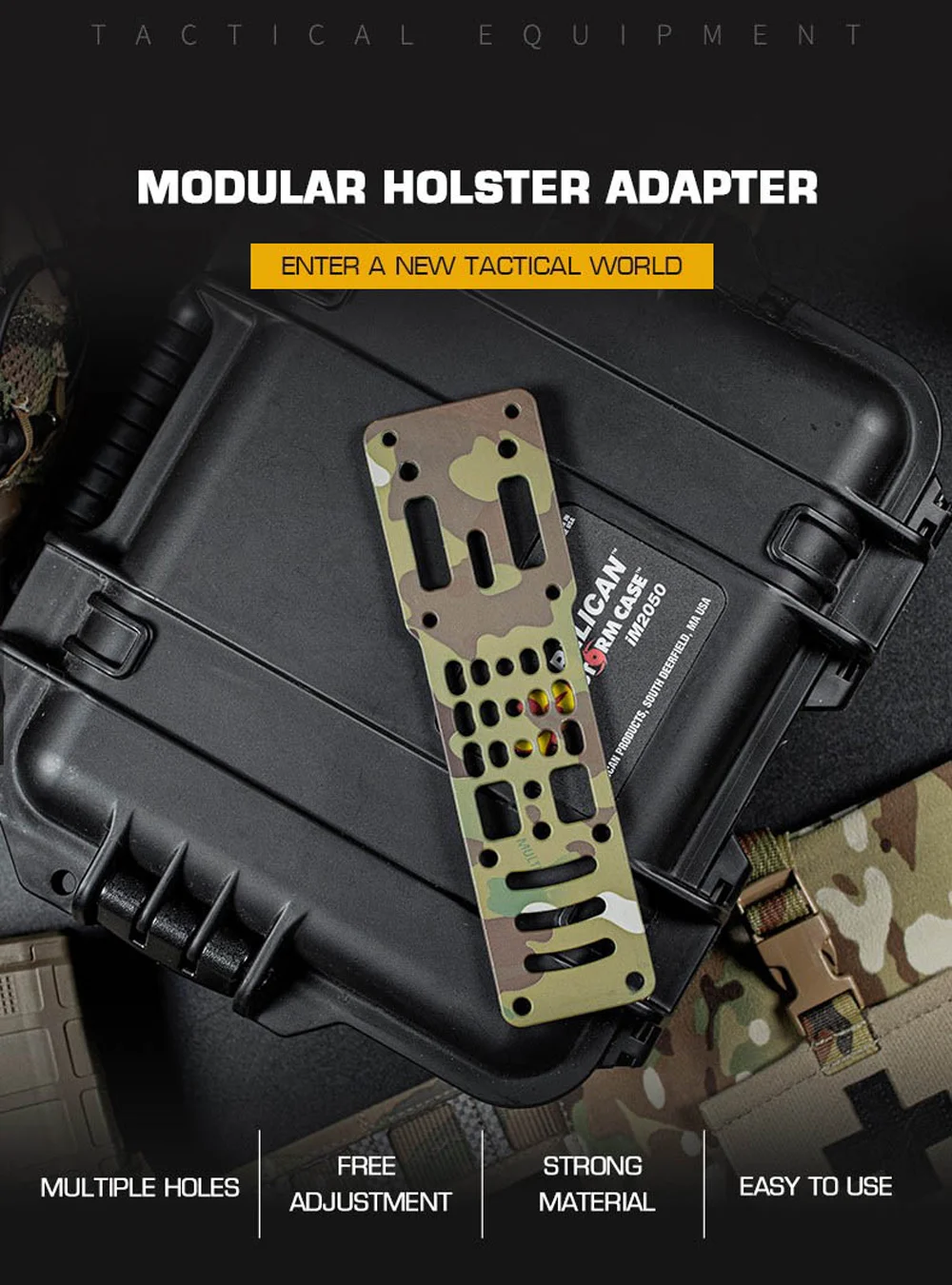 Adaptador QLS modular metálico visto de frente