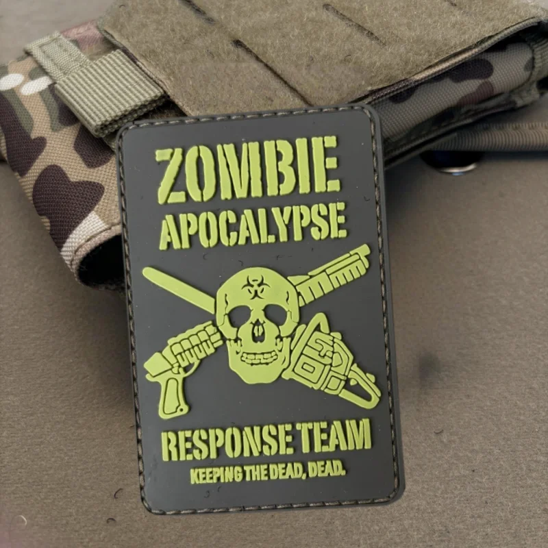 Parche PVC apocalipsis zombi – Insignia moral con gancho y bucle - imagen 5