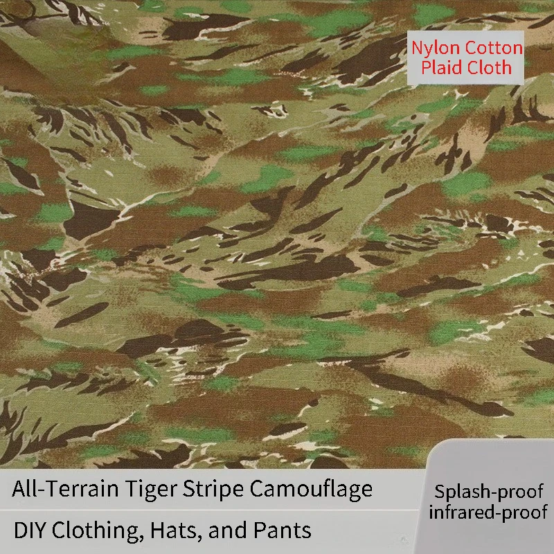 Tela camuflaje ripstop rayas tigre nailon-algodón repelente agua