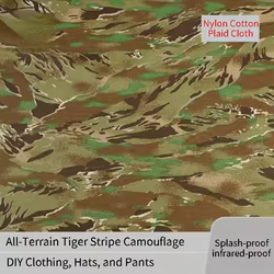 Tela camuflaje ripstop rayas tigre nailon-algodón repelente agua