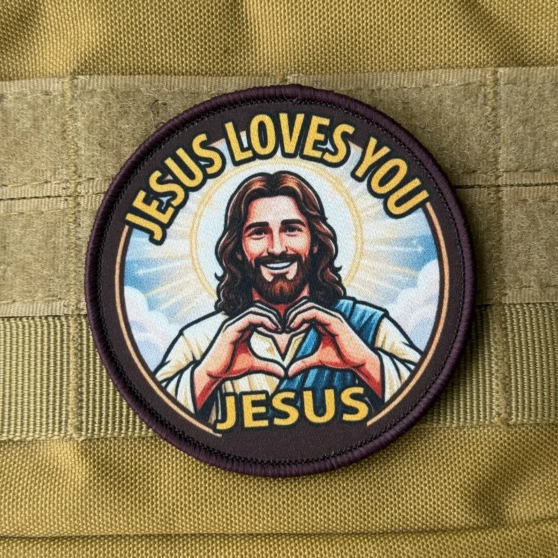 Parche táctico Jesús te ama cristiano de gancho y bucle - imagen 4