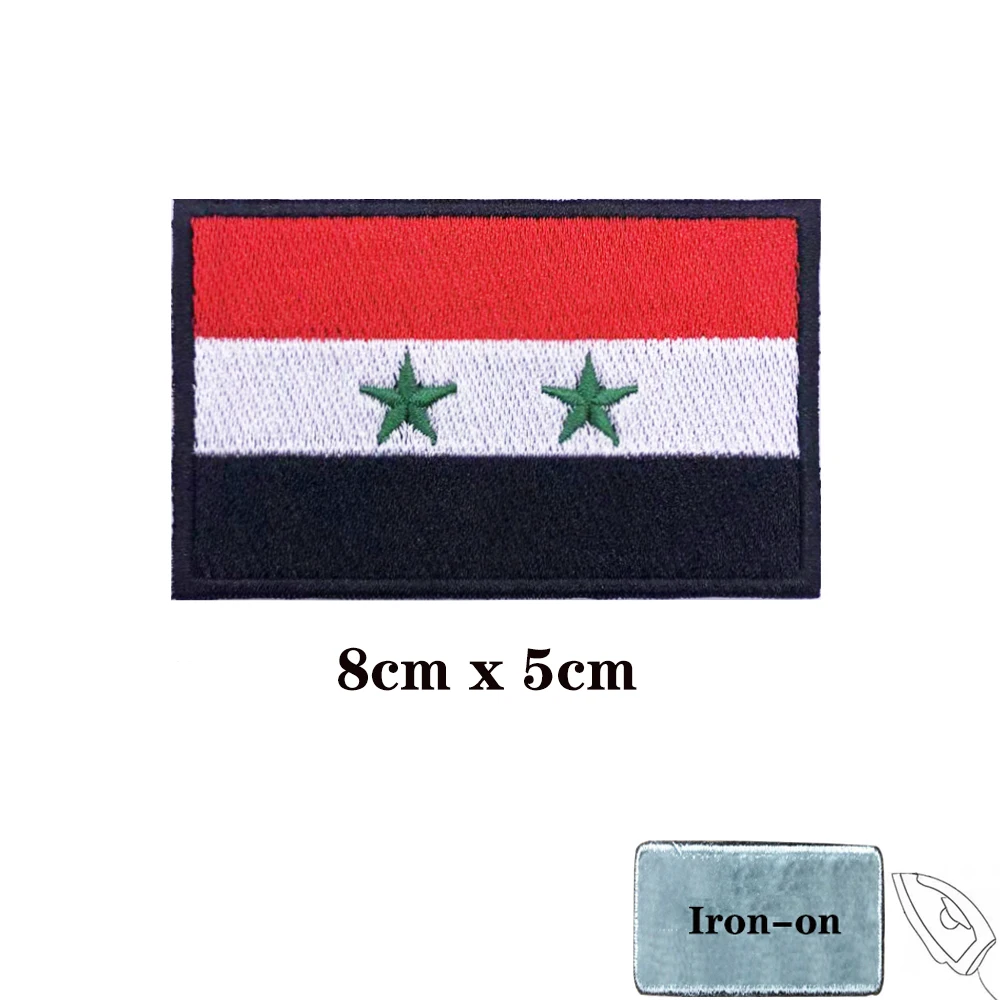 Parche bordado táctico bandera Siria con velcro gancho y bucle - imagen 2
