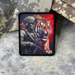 Parche táctico insignia soldado tigre con velcro para ropa