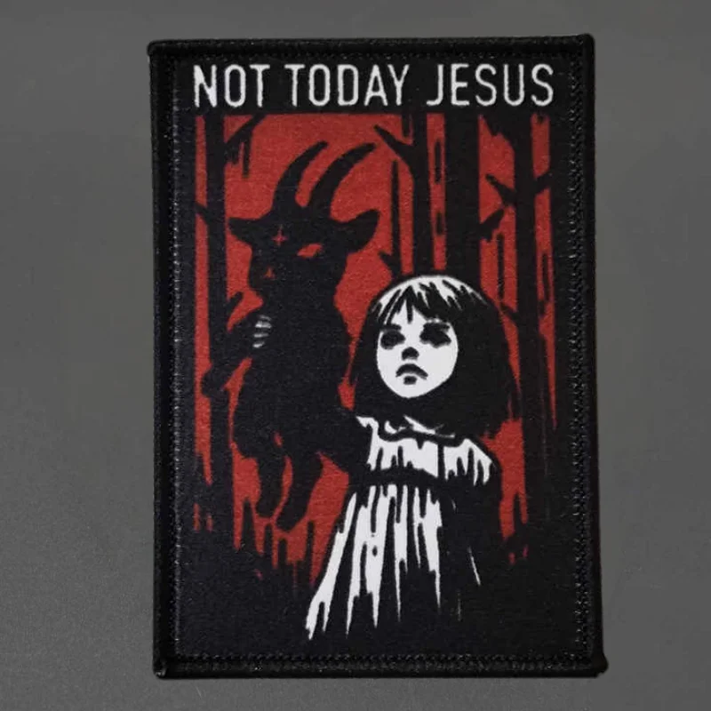 Parche “Not Today Jesus” estilo moral táctica con gancho y bucle