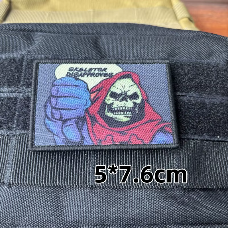 Parche táctico calavera tejido gancho y bucle para mochila