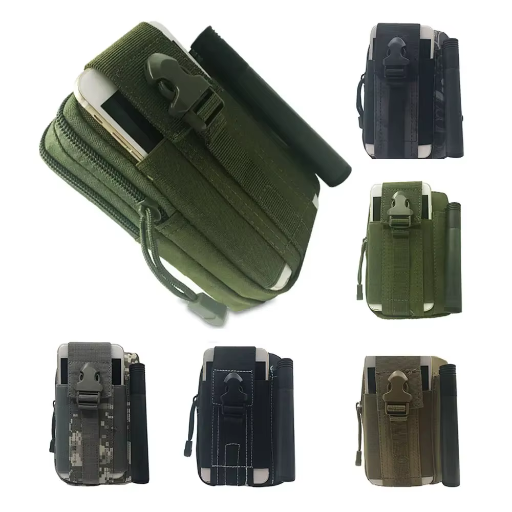 Riñonera táctica MOLLE camuflaje – Nylon impermeable porta móvil - imagen 3
