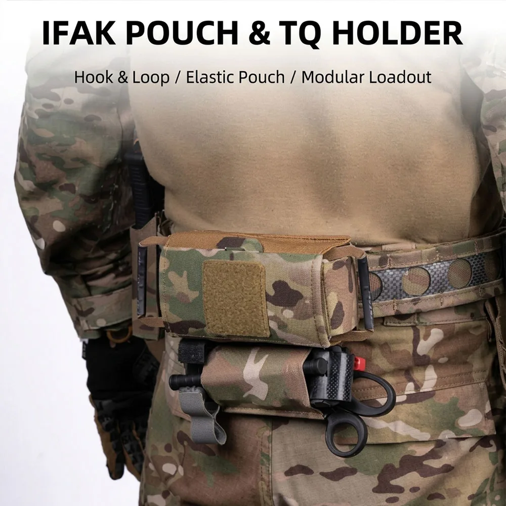 Soporte táctico TQS para torniquete con anclaje MOLLE y acceso rápido