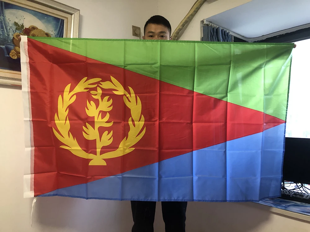Bandera de Eritrea 90x150 cm en poliéster con costuras reforzadas