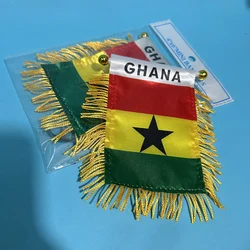 Bandera para coche Ghana impresa por ambos lados, poliéster