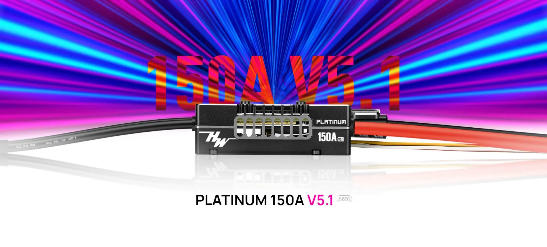 Controlador ESC Hobbywing Platinum 150A V5.1 vista frontal