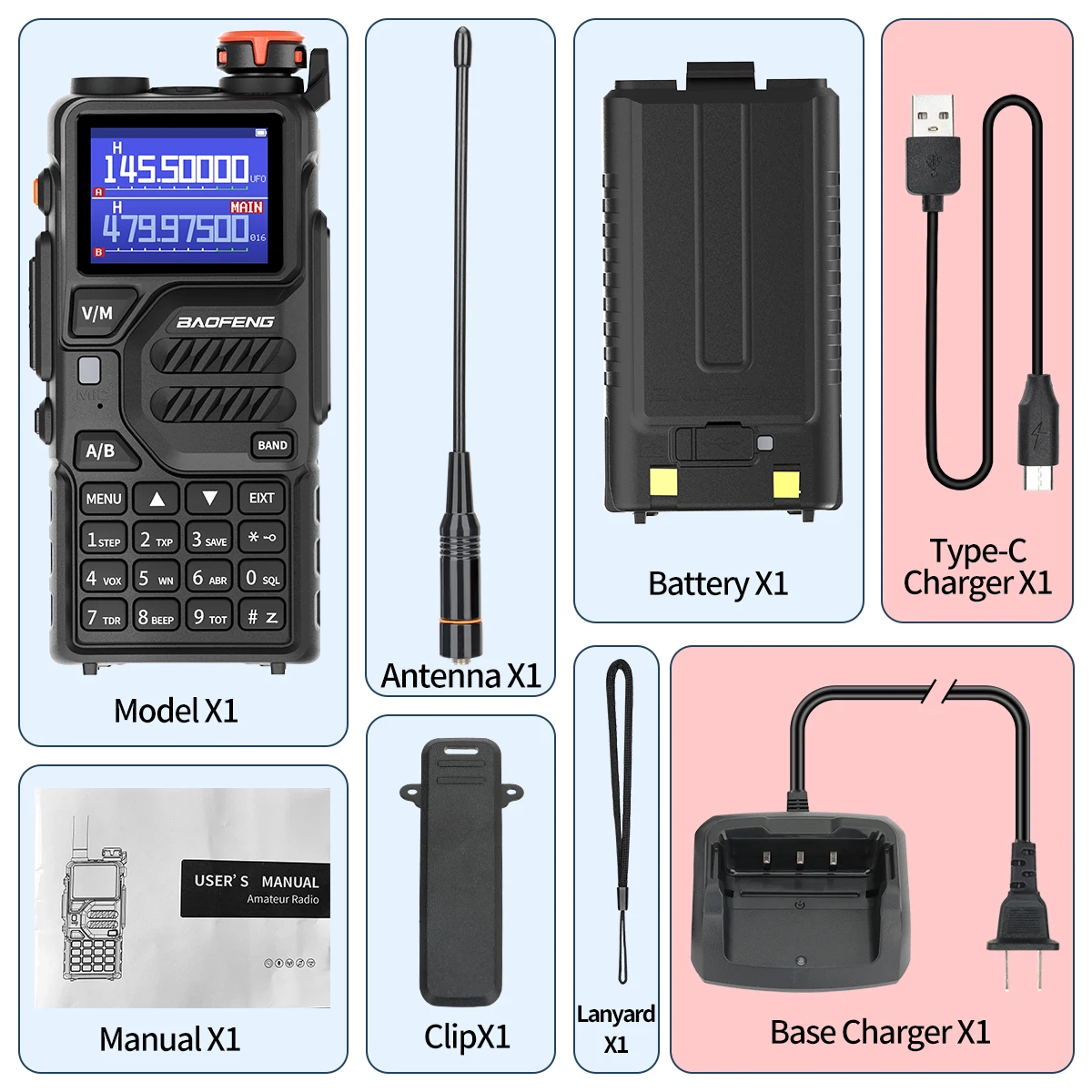 Baofeng UV-5R walkie talkie táctico banda aérea AM/FM Type-C - imagen 4