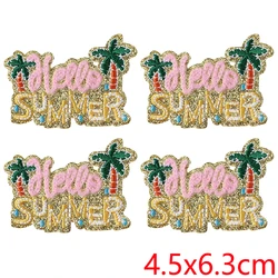 Pack parches bordados termoadhesivos temáticos de playa