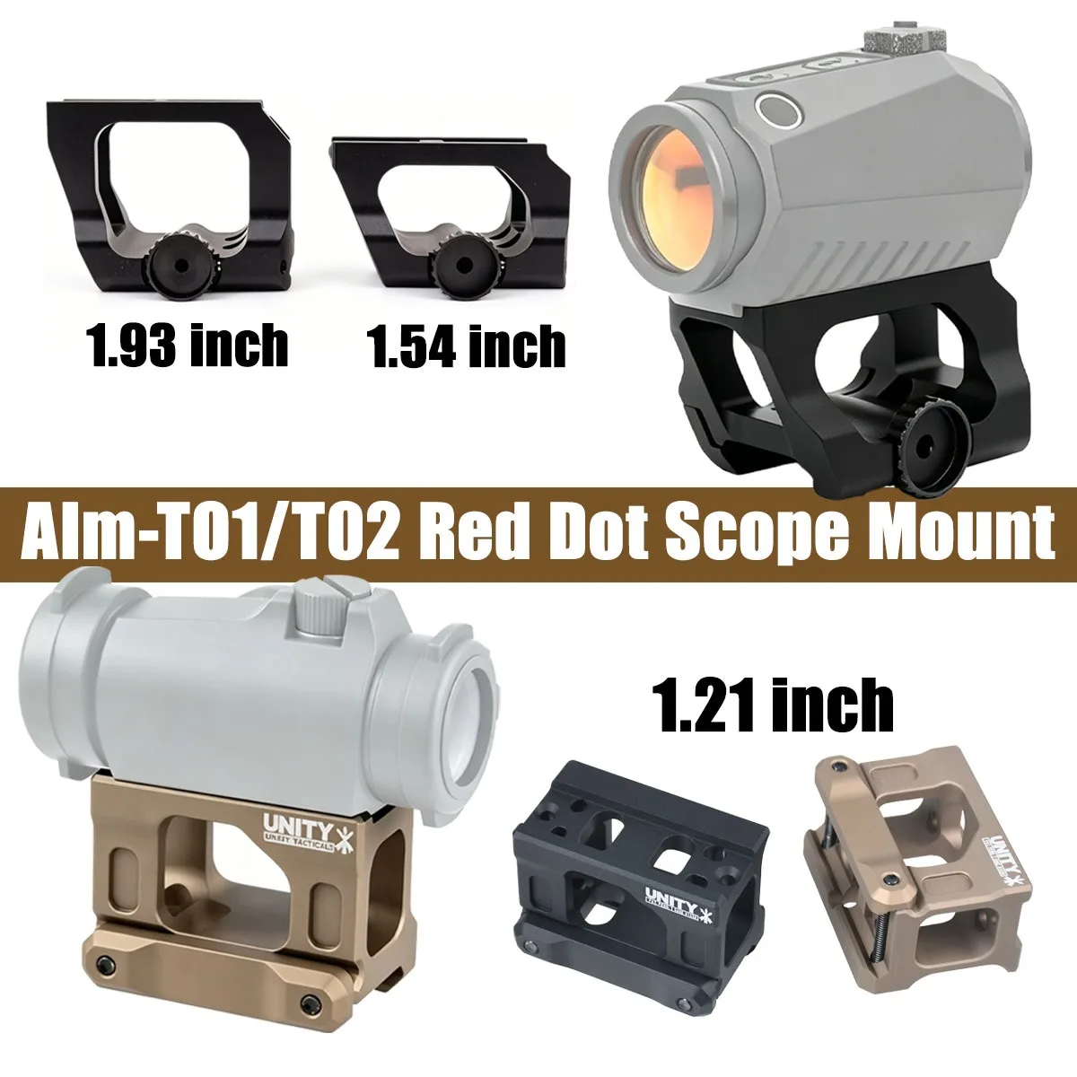 UNITY Tactical T002/T001 – Montura elevadora para punto rojo - imagen 4