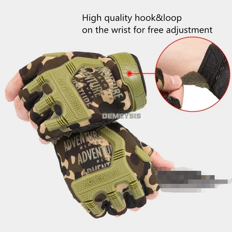 Guantes tácticos sin dedos – Antideslizantes para senderismo y escalada - imagen 3