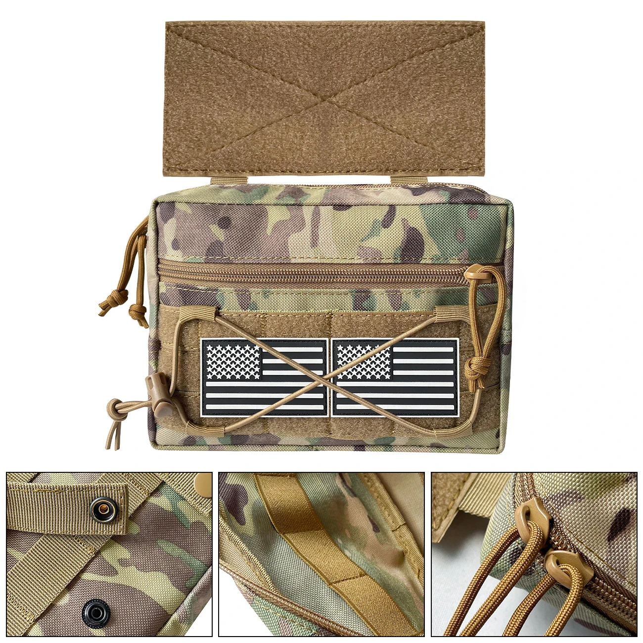 Bolsa expansión abdominal chaleco táctico – Cremallera con cuerda elástica - imagen 2