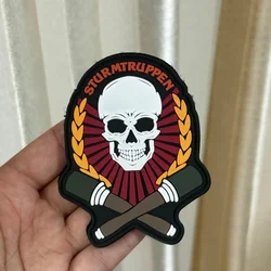 Parche táctico de PVC con calavera y granada, con velcro