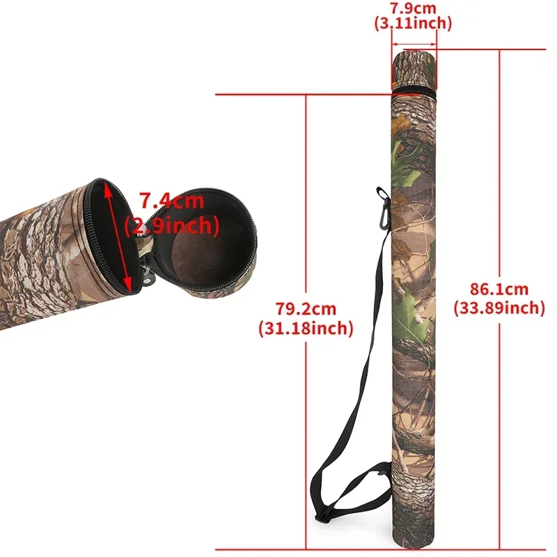 Funda porta flechas tubo PVC camo bandolera ajustable para arco