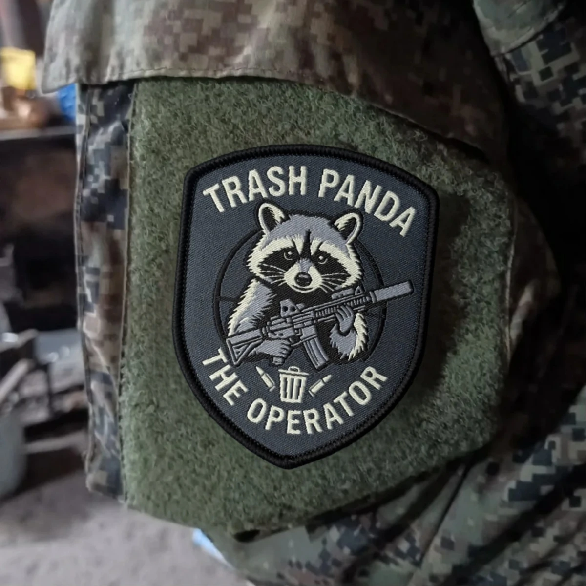 TRASH PANDA Parche táctico bordado con gancho y bucle para MOLLE