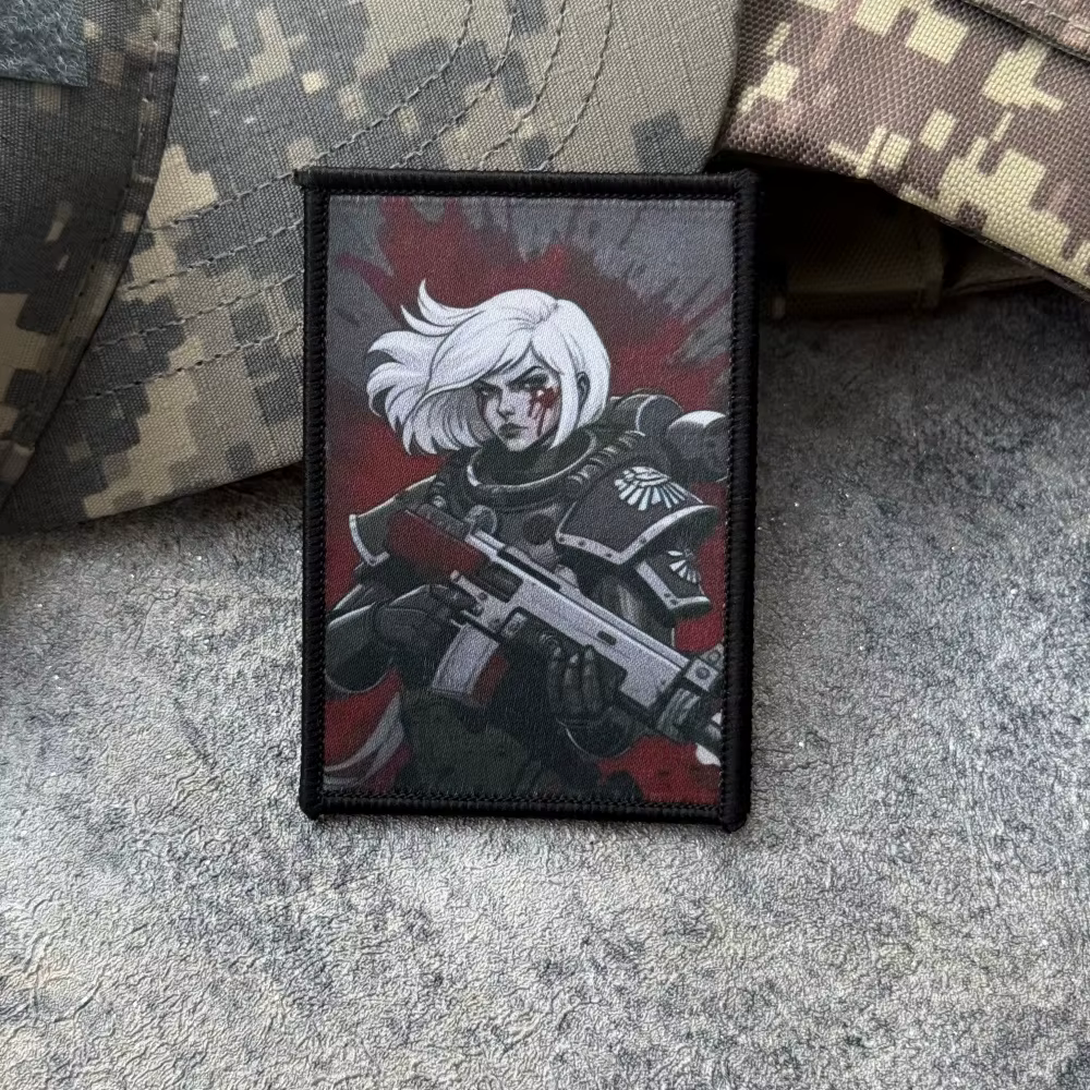 Battle Sister parche táctico moral gancho y bucle chica guerrera - imagen 2