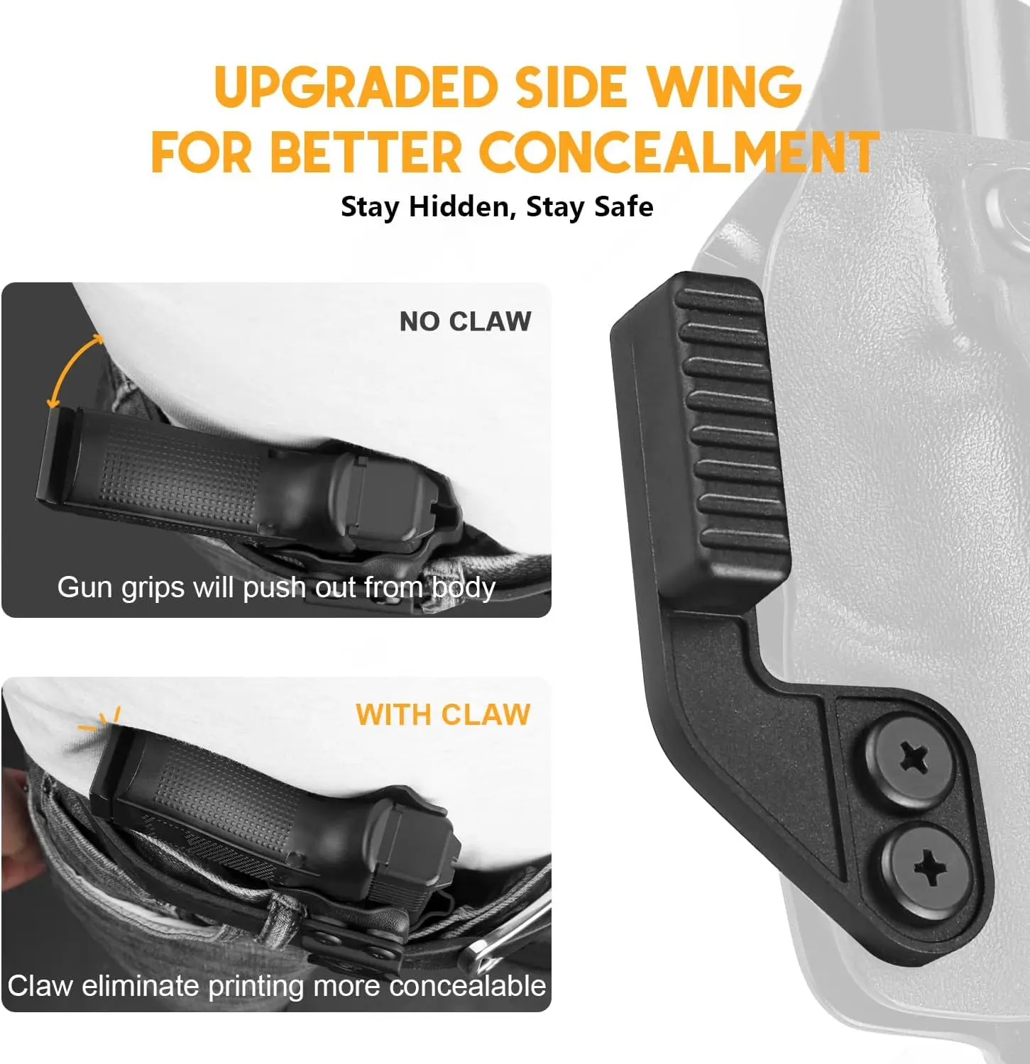 Funda Kydex IWB Springfield Hellcat Pro derecha con garra - imagen 3
