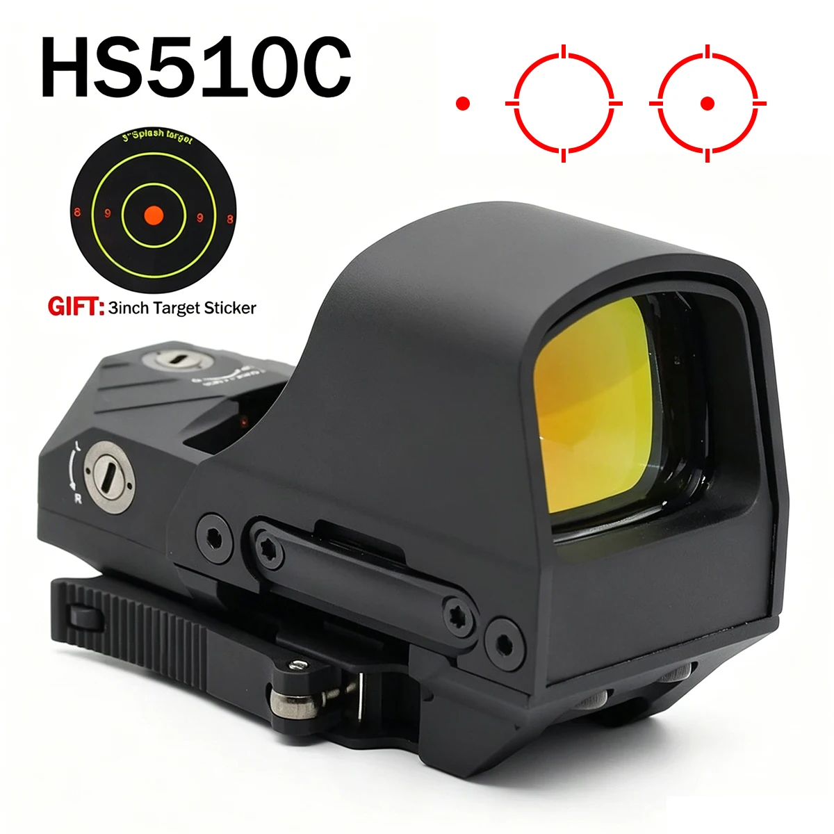 Mira reflex HS510C Táctica punto rojo con retícula y QD - imagen 3