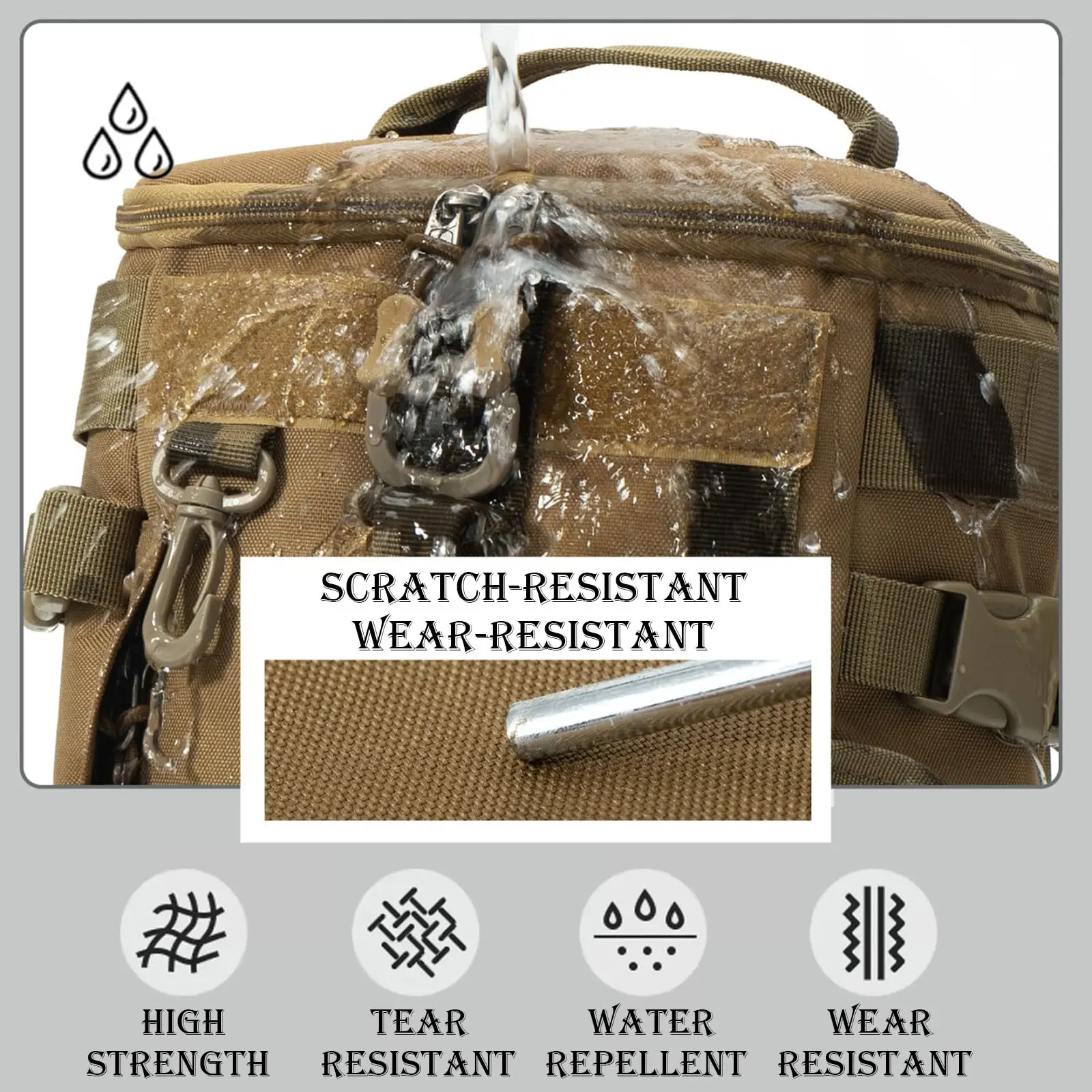 Mochila de pesca impermeable con soporte para caña, gran capacidad - imagen 5