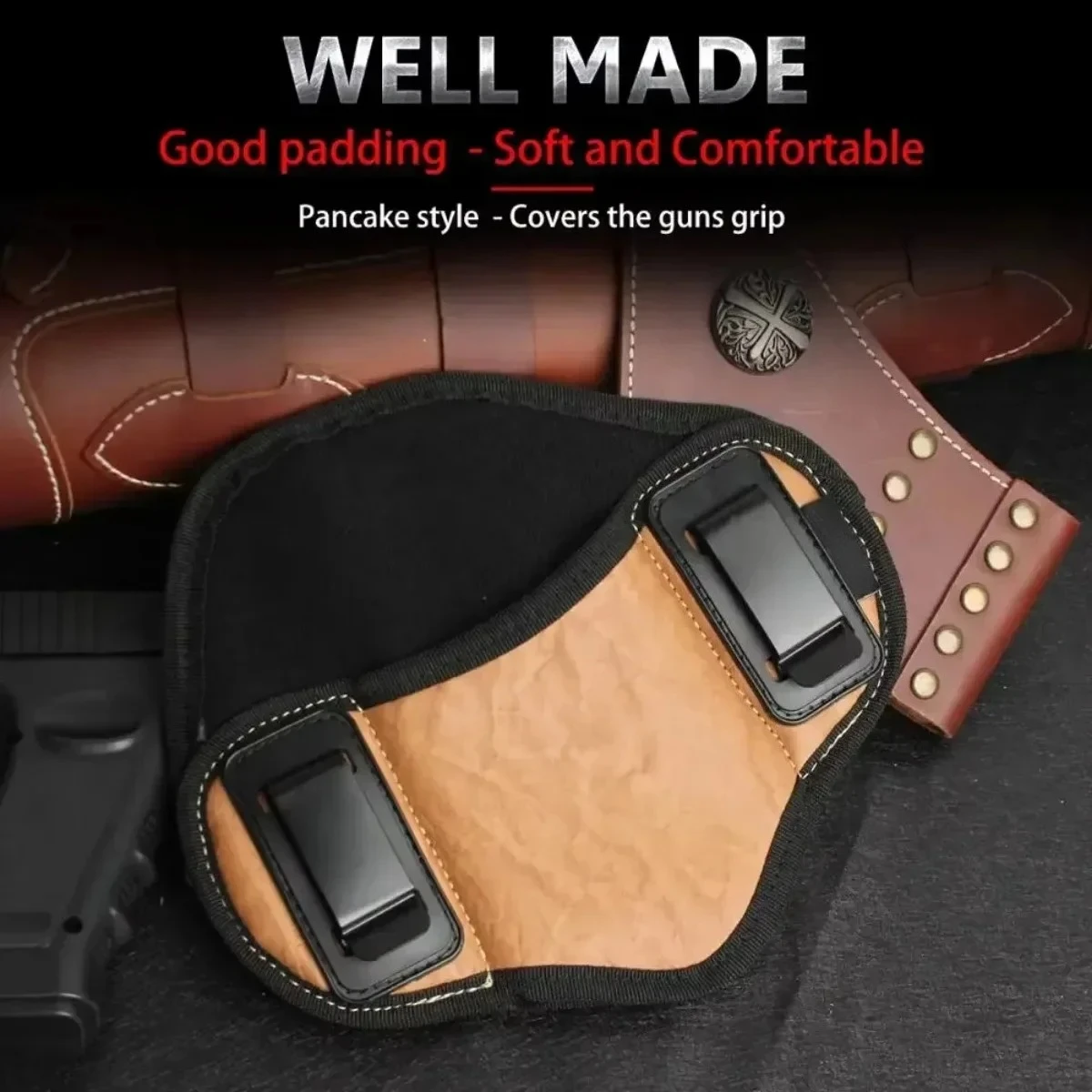 Bere funda táctica para pistola de cuero PU - transporte oculto - imagen 3