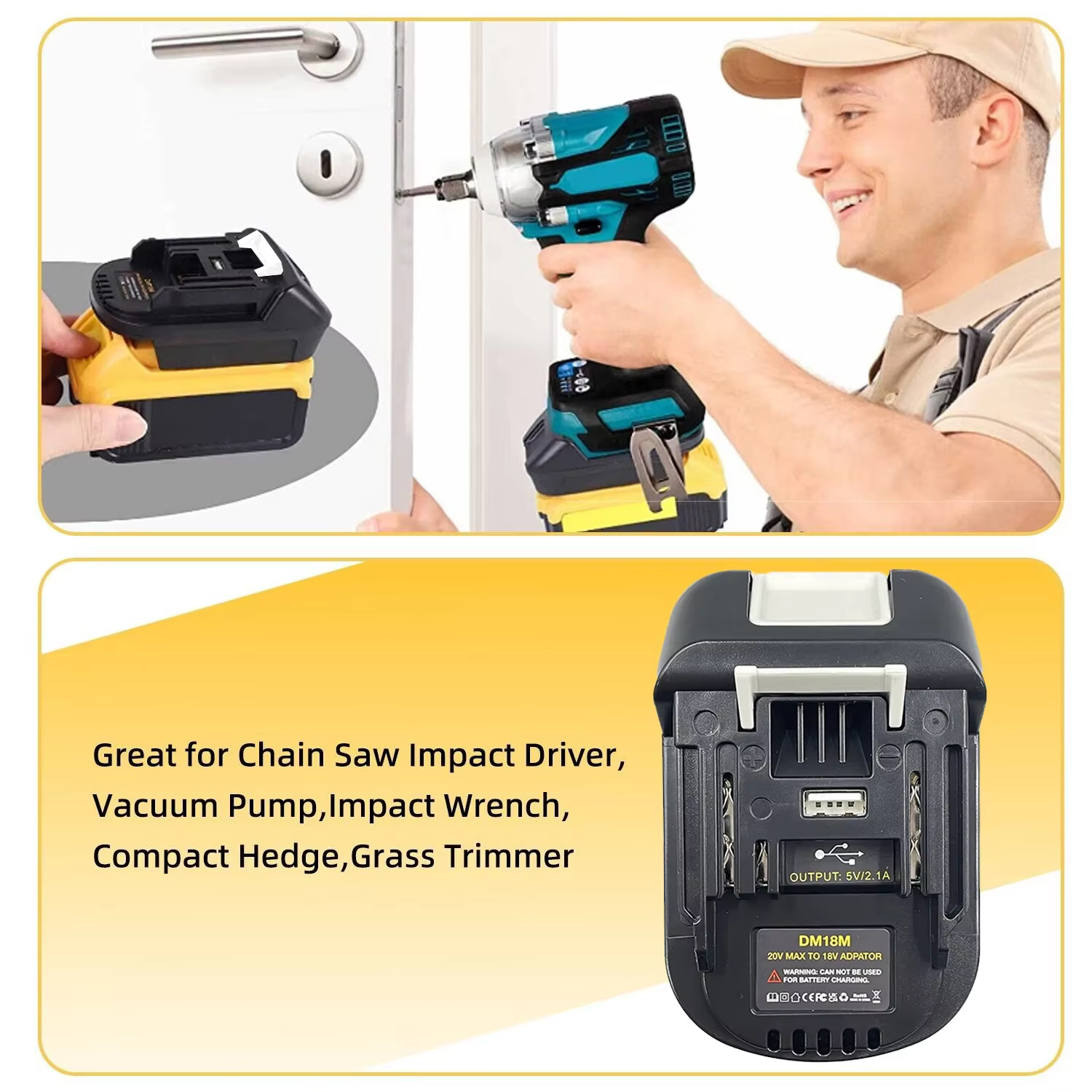 Adaptador conversor 20V a 18V para Milwaukee Dewalt Makita - imagen 4